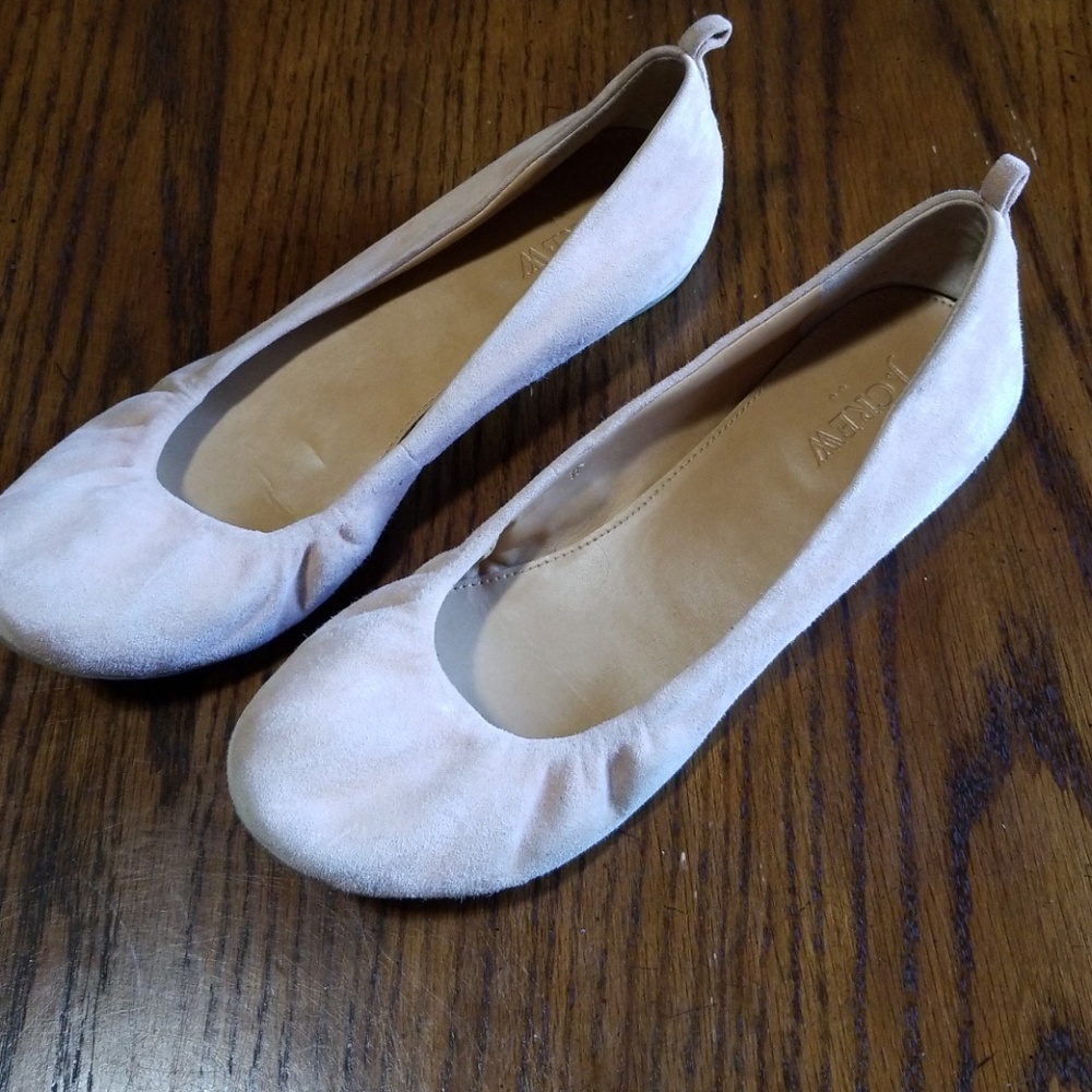J Crew ballet flat Pink suede size 8